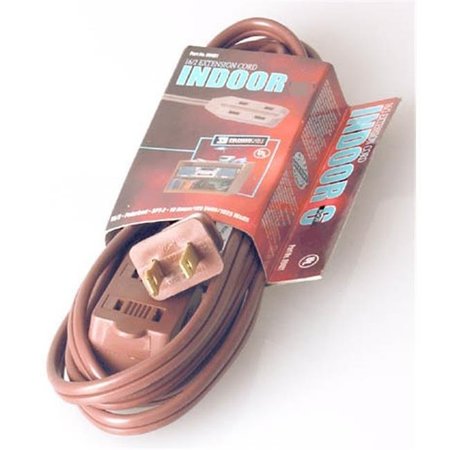 SOUTHWIRE Coleman Cable 15ft. 16-2 Brown Indoor Cube Tap Extension Cord 09404 9404